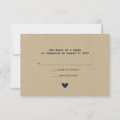Mariage de coeur simple RSVP (Dos)