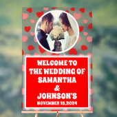 Mariage de Coeurs Rouges Personnalisés Bienvenue F (Neutre)