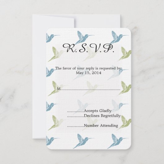 Mariage de colibris RSVP (Devant)
