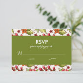 Mariage de corail et de fleurs vertes RSVP (Debout devant)