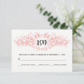 Mariage de corail floral heraldique vivant RSVP (Debout devant)