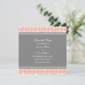 Mariage de corail gris Enregistrer la carte de dat (Debout devant)