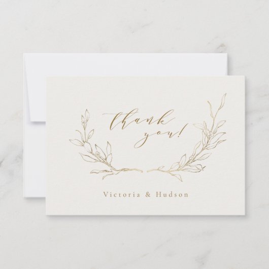 Mariage de couronne botanique simple or merci voit (Devant)