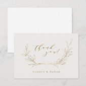 Mariage de couronne botanique simple or merci voit (Devant / Derrière)