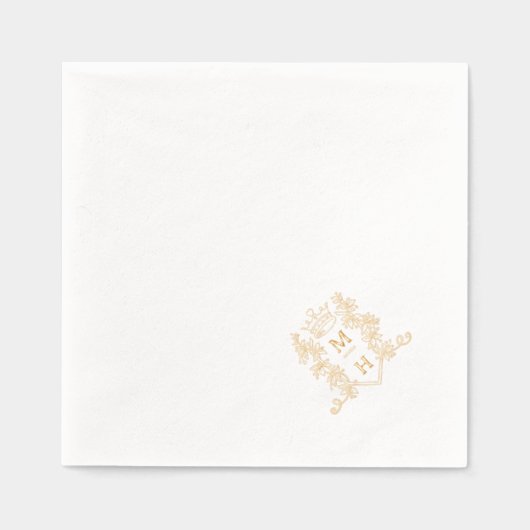 Mariage de couronne coeur or monogrammé angle pers (Recto)