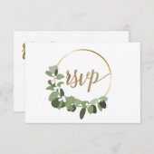 Mariage de couronne de Noël Gold RSVP sans envoi (Devant / Derrière)