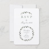 Mariage de couronne d'olive Pas de carte RSVP de r (Devant)