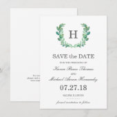 Mariage de couronne naturelle Enregistrer la carte (Devant / Derrière)