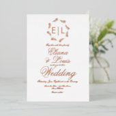 Mariage de couronne tropicale Pressé Invitation de (Debout devant)