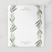 Mariage de couronnes vertes Nom de la table Carte  (Extérieur déplié)