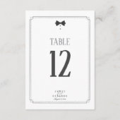 Mariage de Cravate noir sur mesure Numéro de table (Dos)