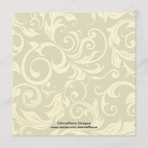 Mariage de crème rose Monogramme Damask Invitation