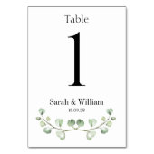 Mariage de crête Eucalyptus Numéro de table (Dos)