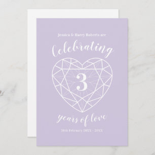 Mariage de cristal Anniversaire 3 ans invitations