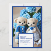 mariage de crochet bleu invitation (Dos)