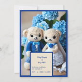 mariage de crochet bleu invitation (Devant)