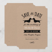 Mariage de Dachshunds à Poil Dur Save the Date (Devant / Derrière)
