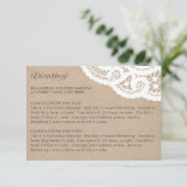 Mariage de dentelle Burlap Instructions Carte de b (Debout devant)