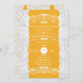 Mariage de dentelle jaune et blanc Invitations REH (Devant / Derrière)