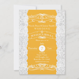 Mariage de dentelle jaune et blanc Invitations REH