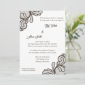 Mariage de dentelle Vintage Brown - Invitation (Debout devant)