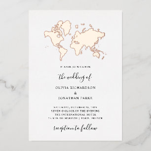 Mariage de Destination Carte du Monde Élégante R