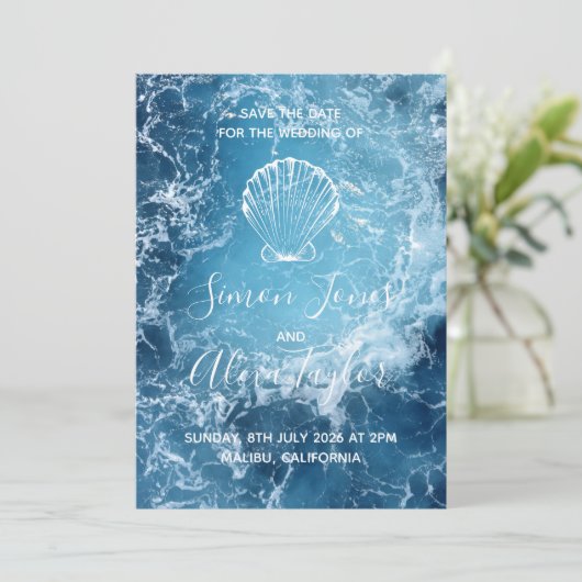 Mariage de destination de plage, save the date (Debout devant)