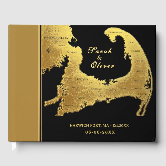 Mariage de destination élégant carte du Cap Cod (Recto)