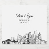 Mariage de Detroit Étiquette de champagne personna (Étiquettes simples)