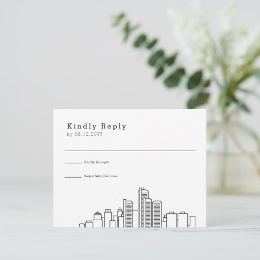 Mariage de Detroit | Stylisé Skyline RSVP (Debout devant)