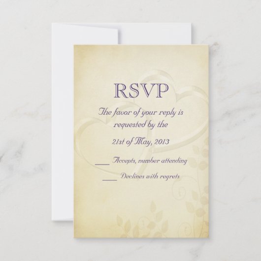 Mariage de deux coeurs RSVP (Devant)