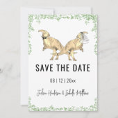 Mariage de dinosaure mignon Faire-part de date de (Devant)