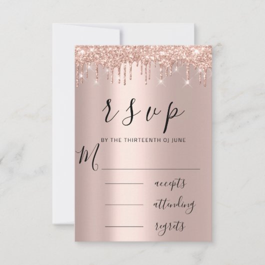 Mariage de disques d'or Rose noir RSVP (Devant)