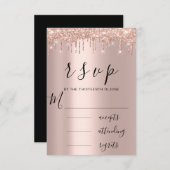 Mariage de disques d'or Rose noir RSVP (Devant / Derrière)