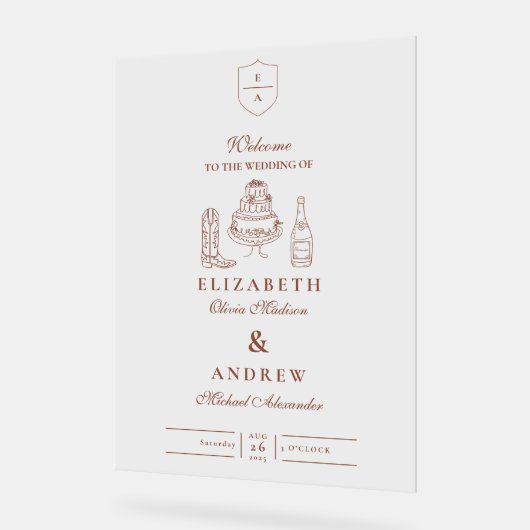 Mariage de doodle occidental funky tiré à la main  (Angle)