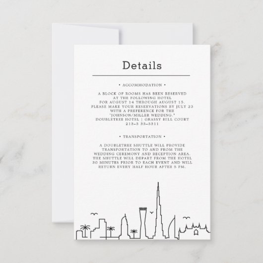 Mariage de Dubaï | Invitation Détails (Devant)