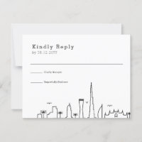 Mariage de Dubaï | Stylisé City Skyline RSVP