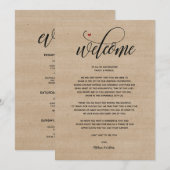 Mariage de ferme rustique Accueil et carte d'itiné (Devant / Derrière)