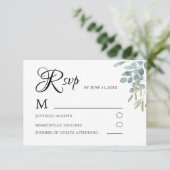 Mariage de feuillage vert simple RSVP (Debout devant)