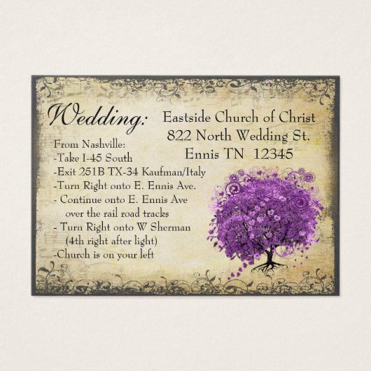 Mariage de feuille d'arbre de coeur violet radiant (Devant)