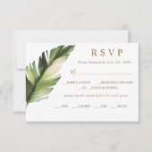 Mariage de feuille de palme tropicale RSVP (Devant)