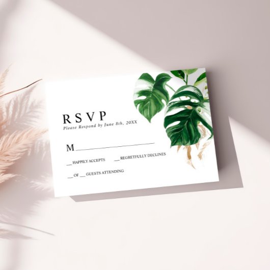 Mariage de feuille de palme tropicale RSVP