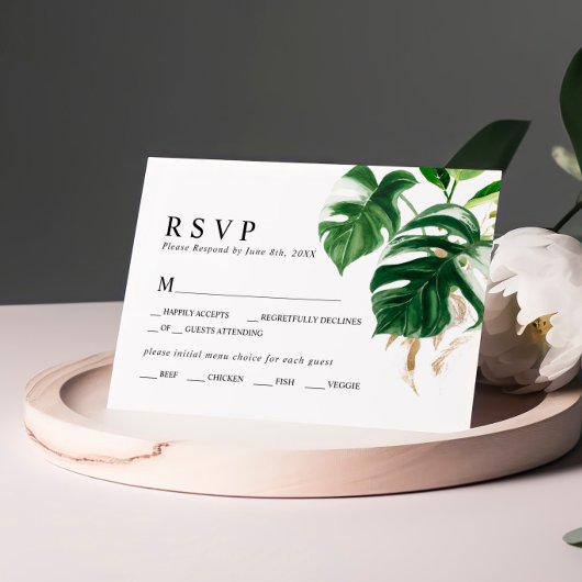 Mariage de feuille de palme tropicale RSVP