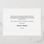 Mariage de feuille de rose mariage moderne carte d (Verso)