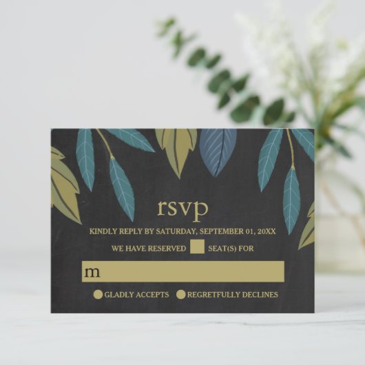 Mariage de feuille de tableau noir RSVP (Debout devant)