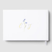 Mariage de feuille d'or Floral bleu moderne (Verso)