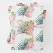 Mariage de feuille verte rose tropicale (En situation)