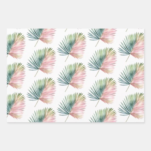 Mariage de feuille verte rose tropicale (Devant)