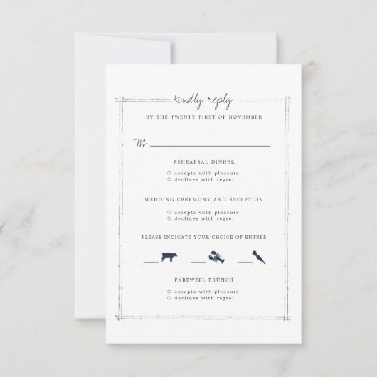 Mariage de fin de semaine | Carte RSVP combinée (Devant)