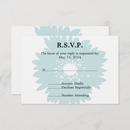 Mariage de fleurs bleues RSVP (Devant / Derrière)